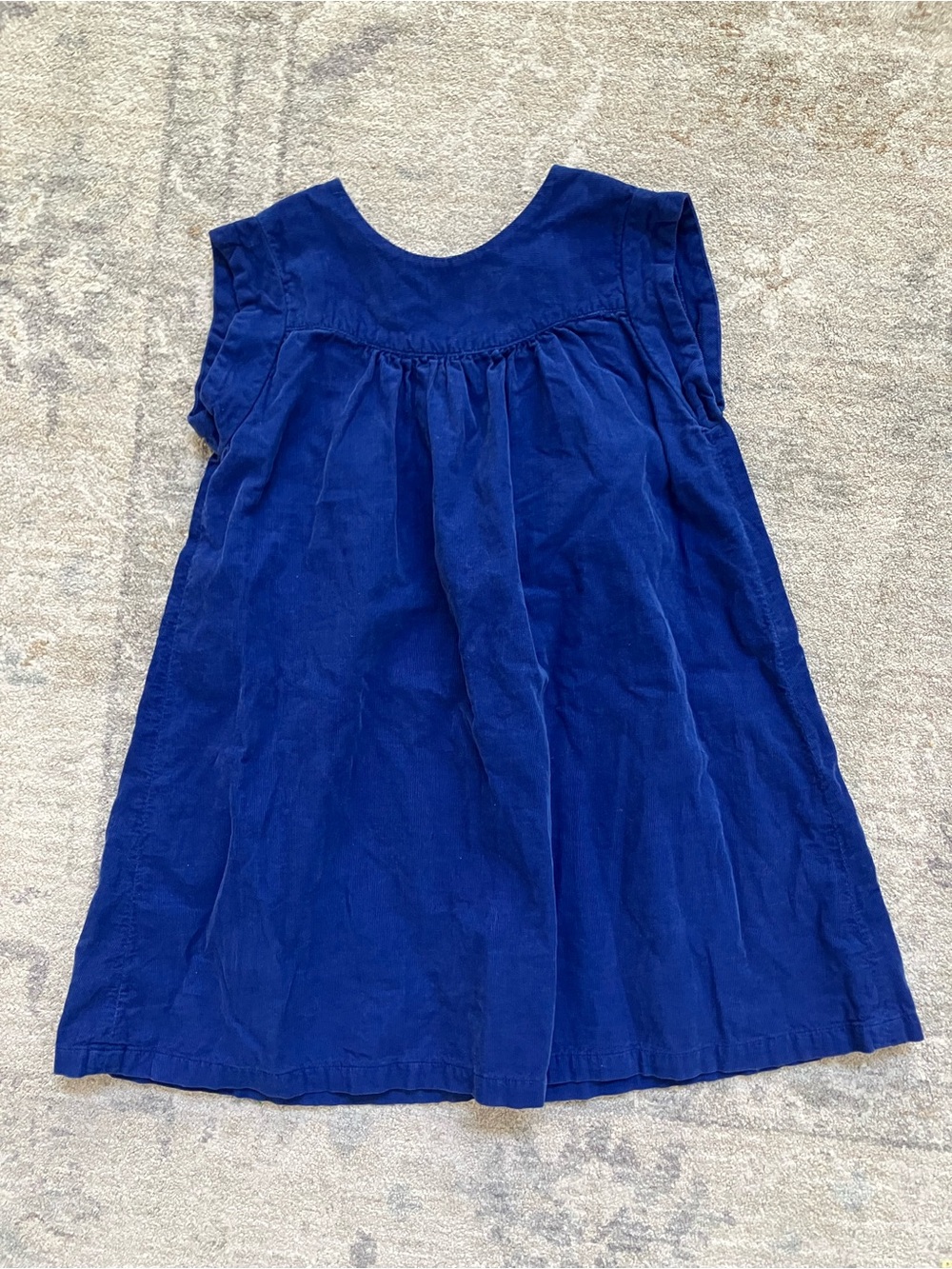 Bonton Girls' Royal Blue Corduroy Dress
